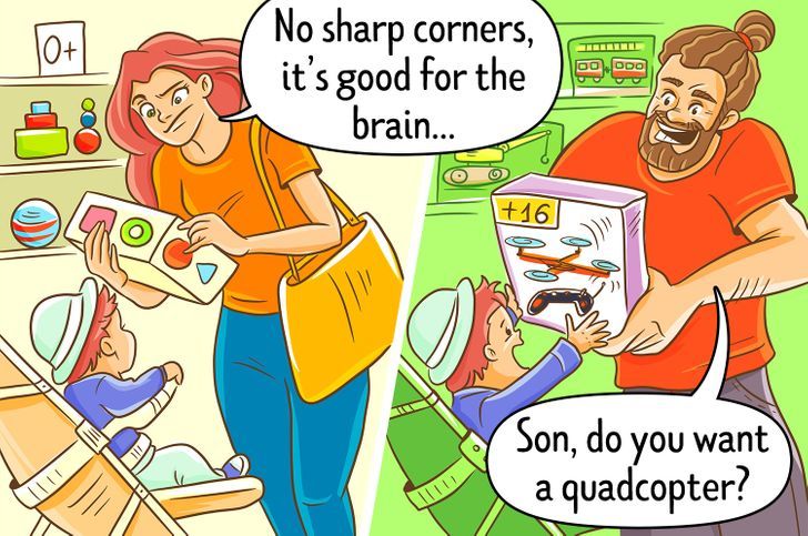 Nhấn vào ảnh để phóng to 12 bức hình cho thấy sự khác biệt trong cách dạy con của bố và mẹ
