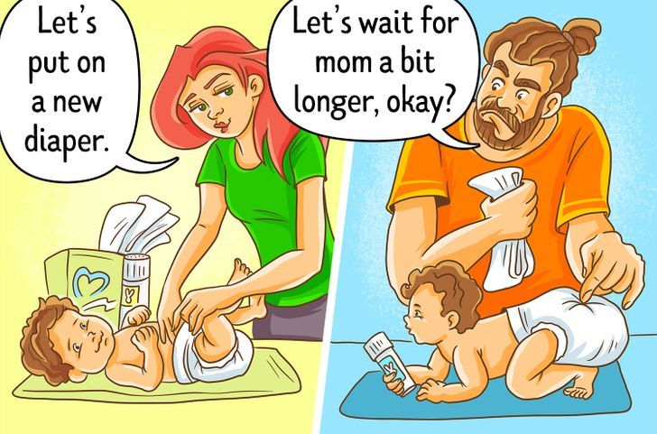 Nhấn vào ảnh để phóng to 12 bức hình cho thấy sự khác biệt trong cách dạy con của bố và mẹ