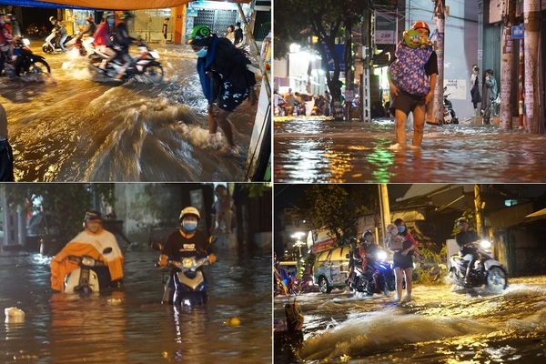 Mưa lớn từ chiều đến tối, Sài Gòn ngập lụt khắp nơi