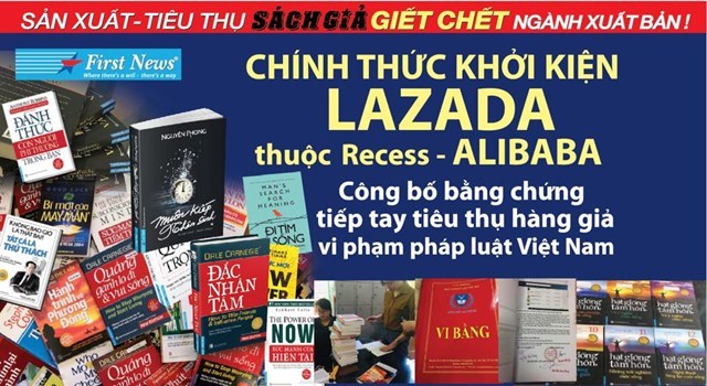 First News khởi kiện Lazada vì tiếp tay tiêu thụ sách giả