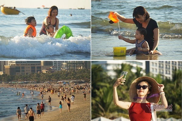 Hàng ngàn người Đà Nẵng đổ ra biển giải nhiệt sau chuỗi ngày giãn cách