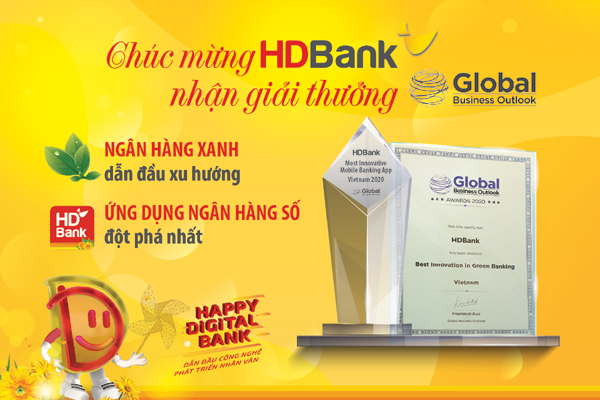 HDBank nhận giải Triển vọng kinh doanh toàn cầu năm 2020