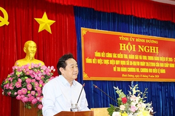 Bình Dương tổng kết công tác kiểm tra, giám sát và kỷ luật trong Đảng