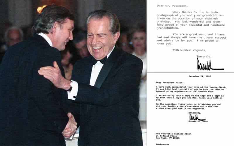 Những lá thư bất ngờ hé lộ mối quan hệ đặc biệt Trump-Nixon