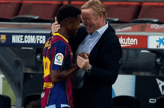 HLV Koeman dặn dò xúc động Ansu Fati trước khi rời Barca