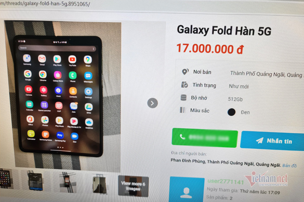 Galaxy Fold hàng xách tay giảm giá mạnh chỉ sau một năm ra mắt