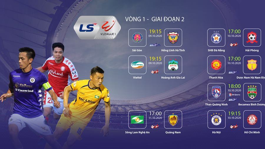 Lịch thi đấu vòng 1 giai đoạn 2 V-League 2020