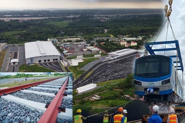 Toàn cảnh depot Long Bình, nơi tiếp nhận ba đoàn tàu đầu tiên của metro số 1