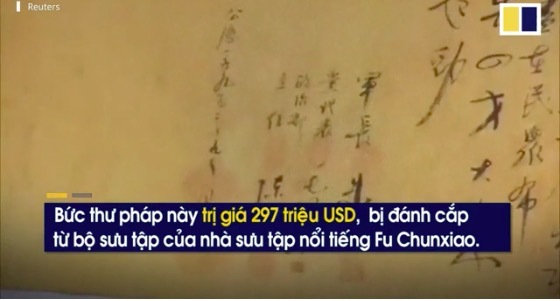 Bức thư pháp 300 triệu USD của ông Mao Trạch Đông bị cắt làm đôi