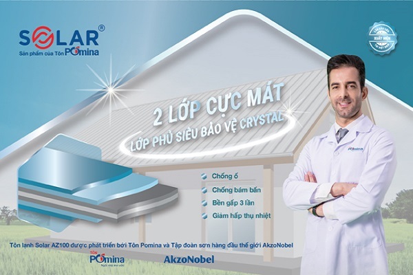 Tôn Pomina ra mắt Tôn lạnh Solar® AZ100 cực mát, bền gấp 3 lần