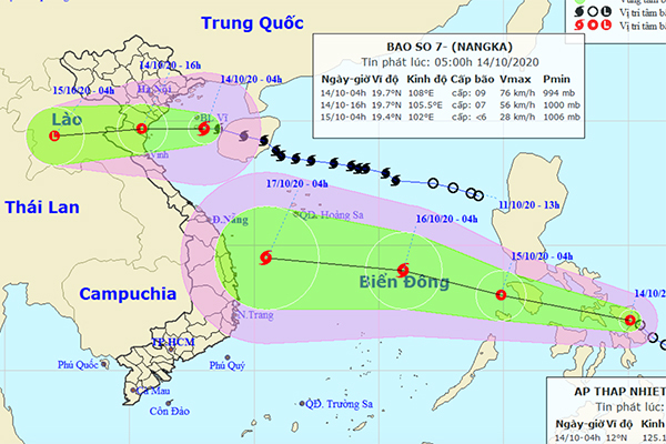 Bão số 7 cách Bạch Long Vĩ 70km, hướng thẳng Thái Bình - Nghệ An