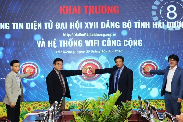 Hải Dương khai trương trang tin Đại hội XVII Đảng bộ, lắp wifi miễn phí các điểm công cộng