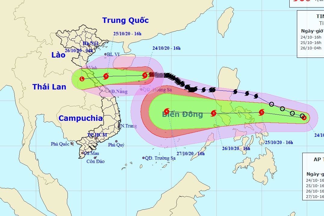 Bão chồng bão 'đe dọa' hướng vào miền Trung