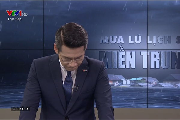 BTV Tuấn Dương xin lỗi, nghẹn ngào khi dẫn về mưa lũ trực tiếp VTV