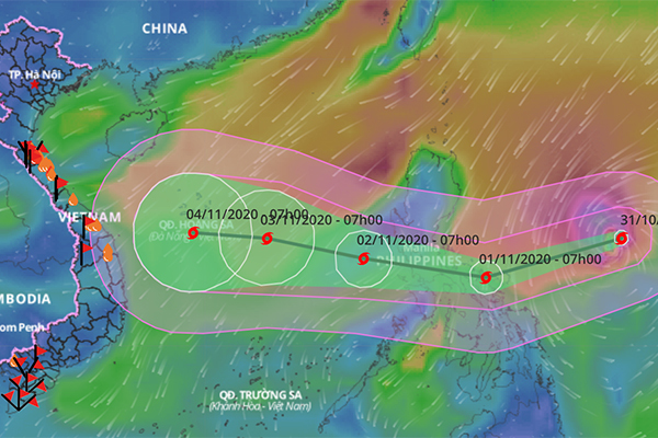 Siêu bão Goni diễn biến rất phức tạp khi vào Biển Đông