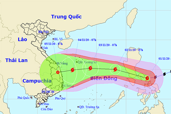 Siêu bão Goni giảm cường độ, tuần tới hướng vào Đà Nẵng - Phú Yên