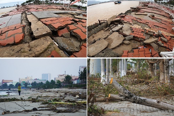 Nhiều công trình ở Đà Nẵng hư hỏng nặng do bão số 9