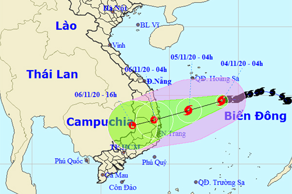 Bão số 10 có thể suy yếu trước khi đổ bộ vào Quảng Ngãi - Khánh Hòa
