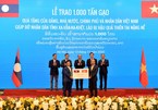 "Hạt gạo cắn đôi, cọng rau bẻ nửa", Việt Nam tặng Lào 1.000 tấn gạo