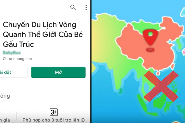 Cảnh giác game, văn hóa phẩm Trung Quốc chứa bản đồ phi pháp