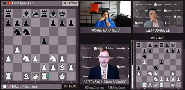 Magnus Carlsen and Hikaru Nakamura make knockouts of Skilling Open