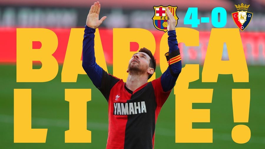 Messi lập siêu phẩm nhớ Maradona, Barca thắng to