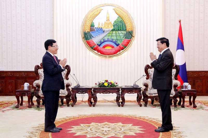 Phó Thủ tướng Phạm Bình Minh thăm và chào xã giao lãnh đạo cấp cao Lào