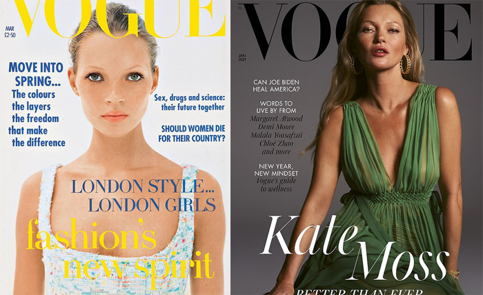 Nhan sắc Kate Moss không thay đổi sau 27 năm