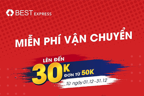 Best Express miễn phí vận chuyển chào ‘bão sale 12.12’