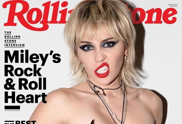 Miley Cyrus chụp ảnh ngực trần trên tạp chí