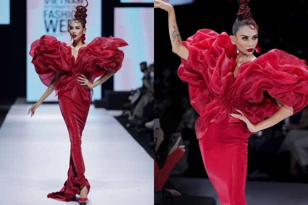 Võ Hoàng Yến gây thích thú khi catwalk tựa vũ công đang nhảy múa