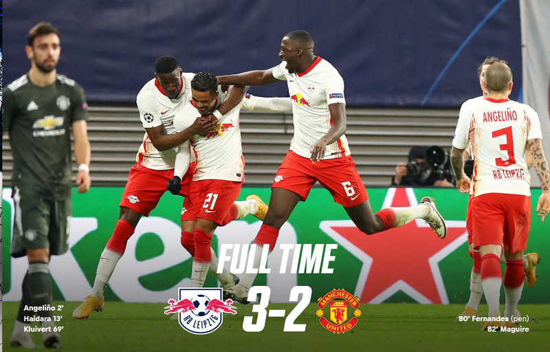 Thua RB Leipzig, MU bị loại khỏi Champions League