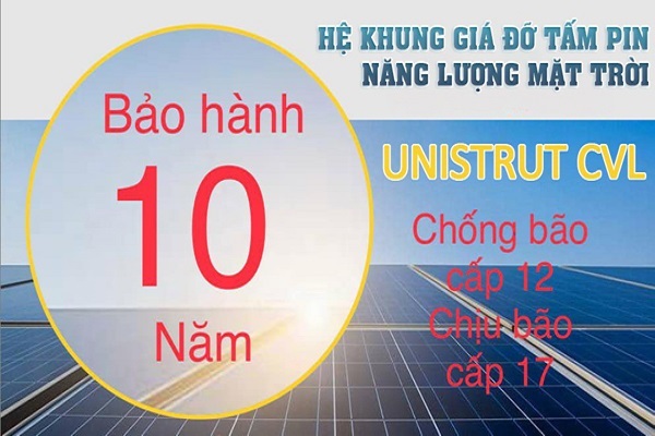Thanh Unistrut CVL được dùng tại các dự án điện mặt trời