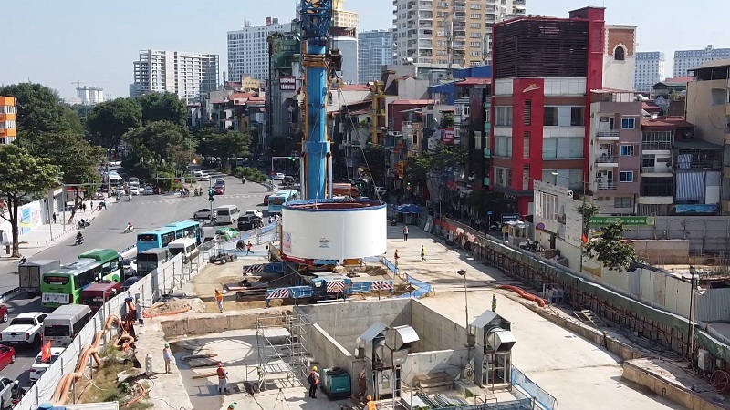 Close-up of first TBM for Hanoi's subway drilling