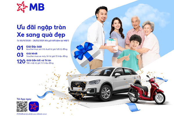 Gửi tiền ở MBBank, cơ hội trúng xe Audi