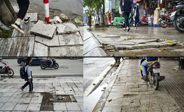 Authorities aim to fix Hanoi sidewalks before Tet