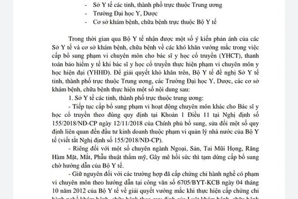 Bộ Y tế: Bác sĩ Y học cổ truyền được bổ sung phạm vi chuyên môn