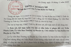 Chủ nhiệm UB Kiểm tra Huyện ủy ở An Giang bị kỷ luật