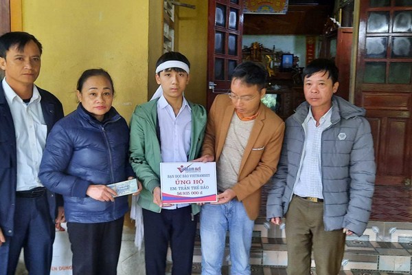 Em Trần Thế Bảo được bạn đọc ủng hộ gần 60 triệu đồng