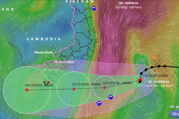 Bão số 14 hướng về Cà Mau - Kiên Giang, Nam Bộ ngày mai có mưa