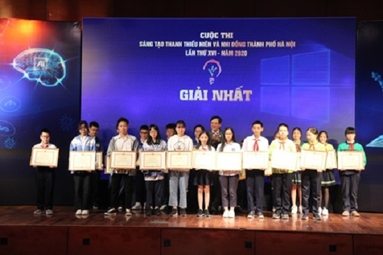 Trao giải cuộc thi Sáng tạo thanh thiếu niên và nhi đồng thành phố Hà Nội 2020