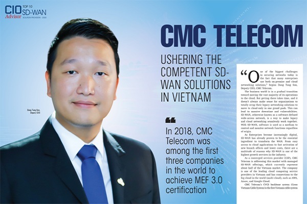 CMC Telecom vào top 10 nhà cung cấp SD-WAN khu vực châu Á Thái Bình Dương