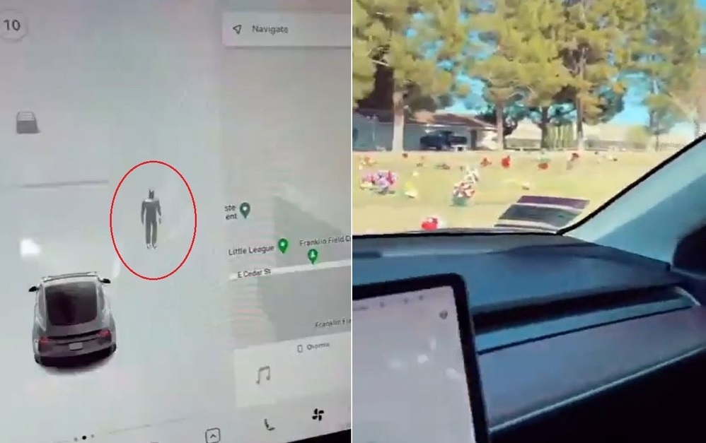 Xe Tesla phát hiện 'người vô hình' ở nghĩa trang