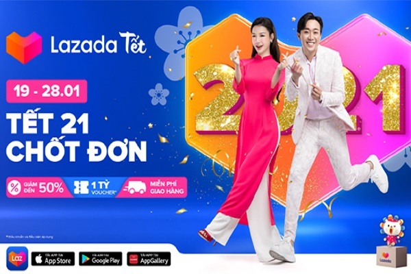 'Tết 21, Chốt Đơn', Lazada giảm toàn sàn đến hơn 50%