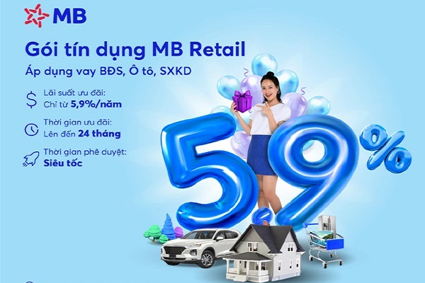 MB tung gói tín dụng ưu đãi lên đến 50.000 tỷ đồng