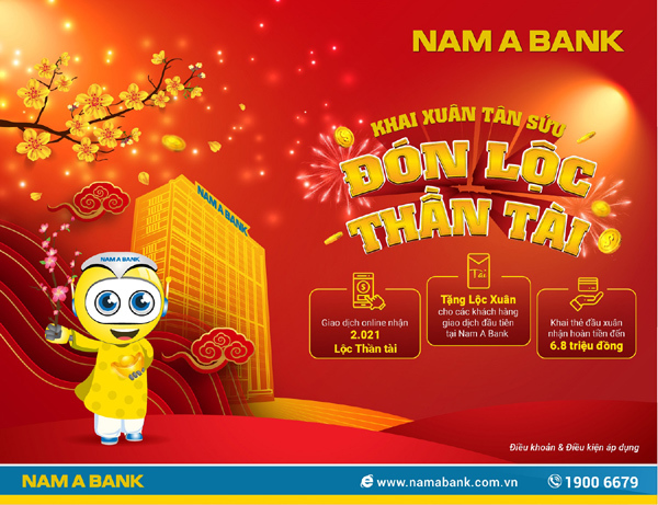 Nam A Bank tặng lộc Xuân cho khách hàng giao dịch đầu năm