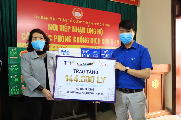 200.000 ly sữa và nước trái cây TH tiếp sức Hải Dương, Quảng Ninh chống dịch