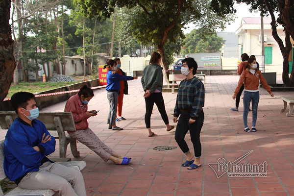 Patients in a quarantine zone in Vietnam’s Covid-19 hotspot Chi Linh