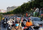 Crowded streets of Saigon on the first working day after Tet