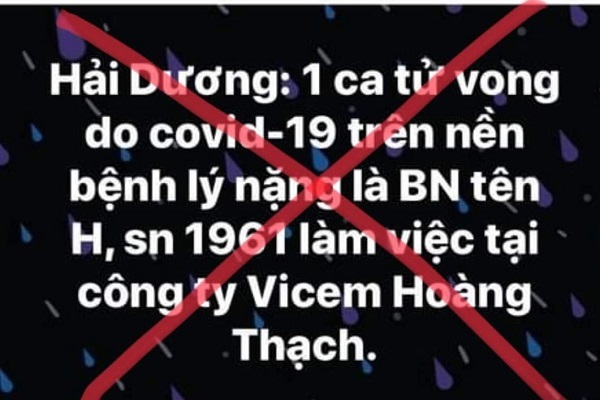 Hải Dương bác tin đồn có ca Covid-19 tử vong